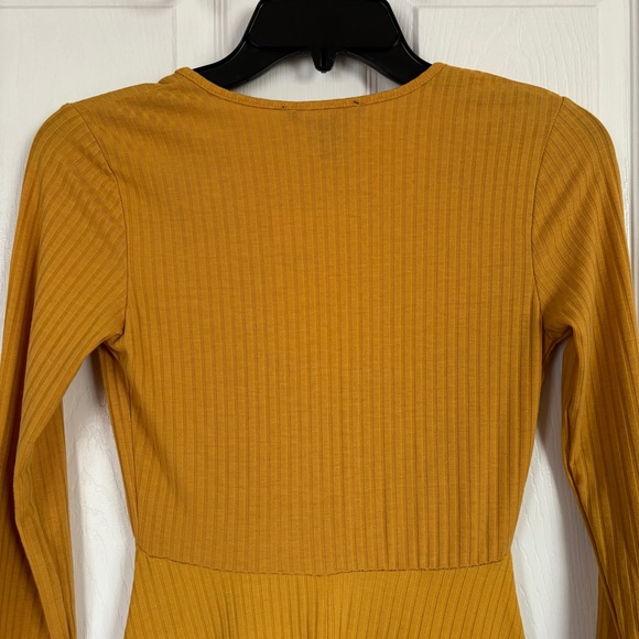 Forever21 Long Sleeve Knit Mustard Yellow Dress - Picture 9 of 15